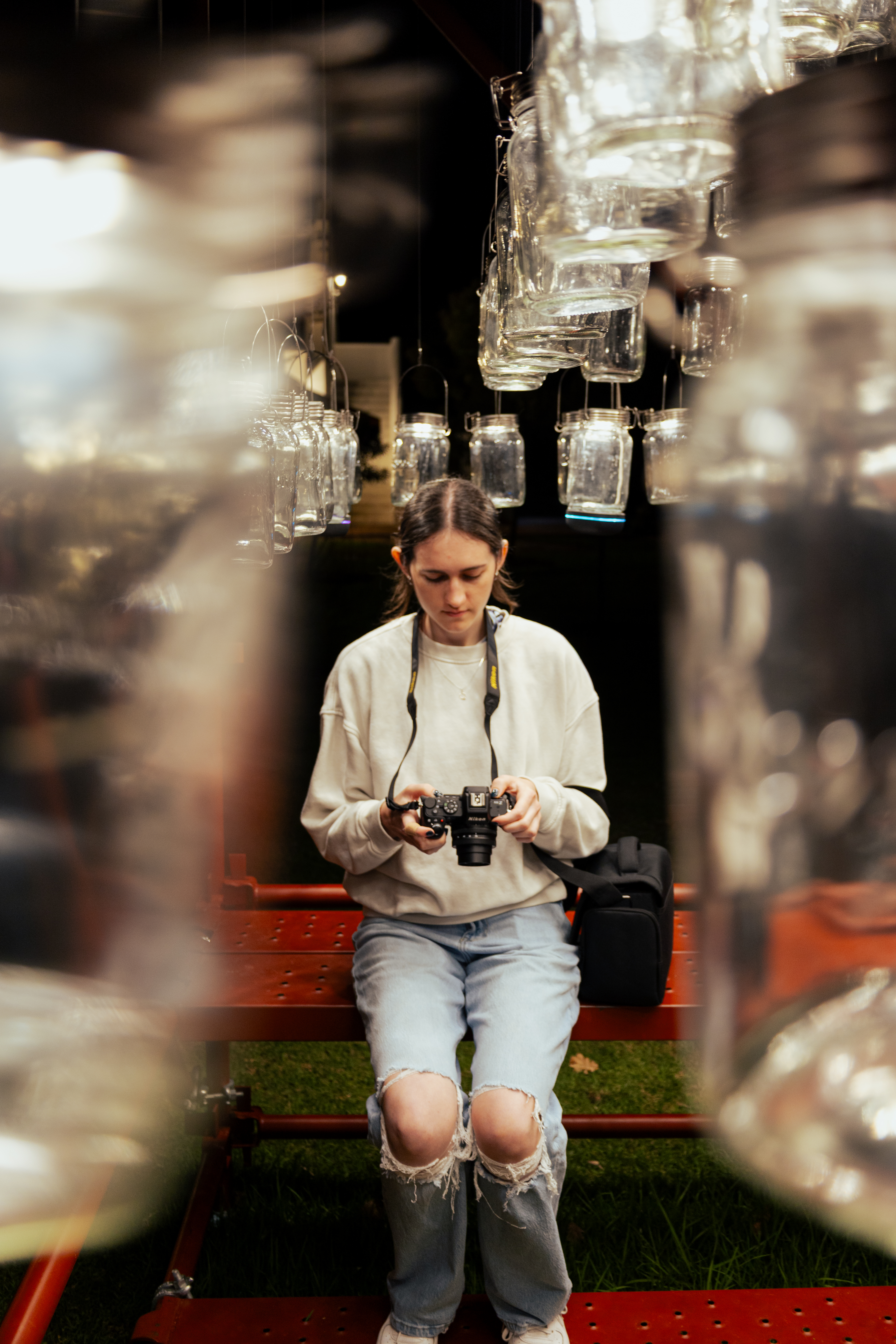 Portrait photography — woman in black and white, side profile
